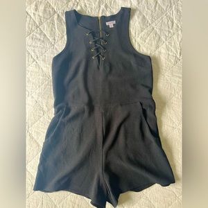 Black Romper with Pockets